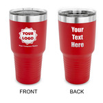 Logo & Company Name 30 oz Stainless Steel Tumbler - Red - Double-Sided