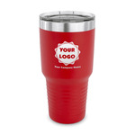 Logo & Company Name 30 oz Stainless Steel Tumbler - Red - Single-Sided