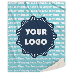 Logo & Company Name Sherpa Throw Blanket - 60" x 80"