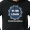 Logo & Company Name Black Hoodie on Model - CloseUp