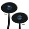 Logo & Company Name Black Plastic 7" Stir Stick - Double Sided - Oval - Front & Back