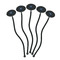 Logo & Company Name Black Plastic 7" Stir Stick - Oval - Fan