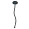 Logo & Company Name Black Plastic 7" Stir Stick - Oval - Single Stick