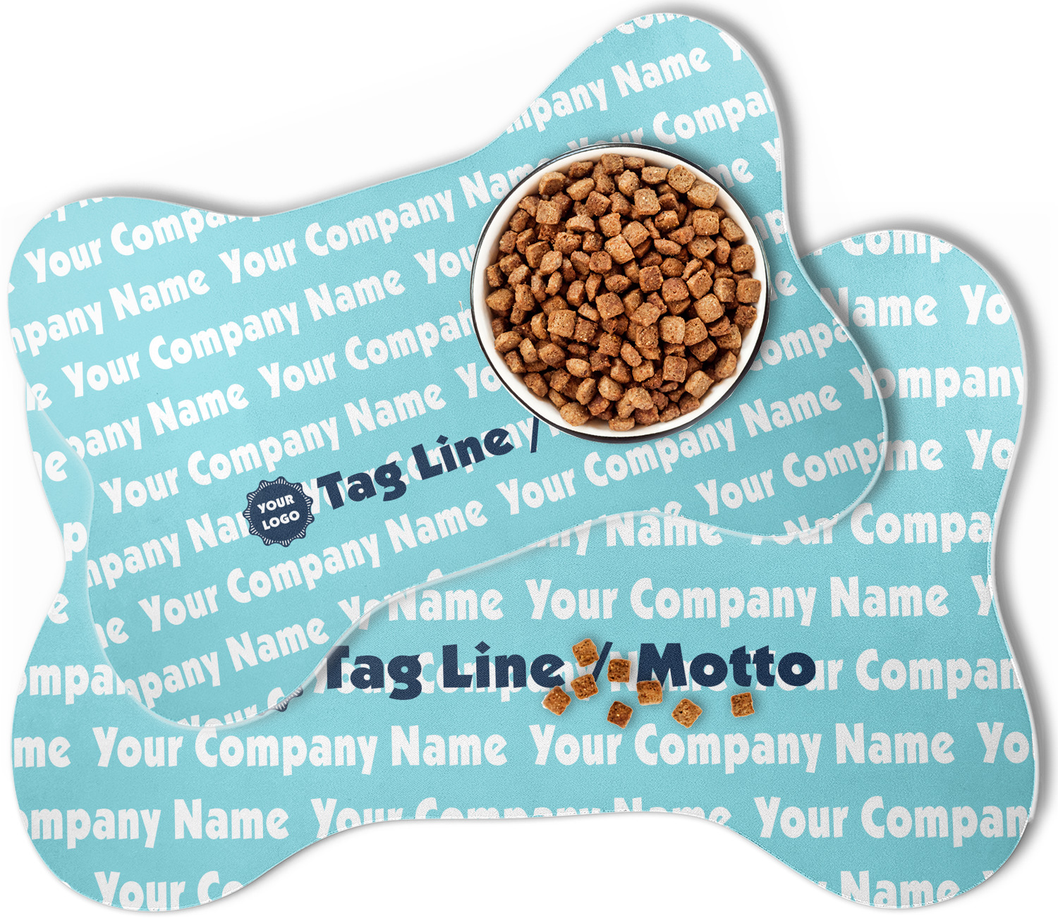 Logo Company Name Bone Shaped Dog Food Mat Personalized Youcustomizeit