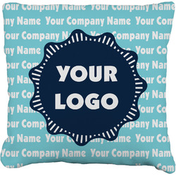 Logo & Company Name Faux-Linen Throw Pillow 20"