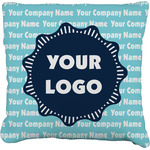 Logo & Company Name Faux-Linen Throw Pillow 26"