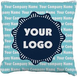 Logo & Company Name Faux-Linen Throw Pillow 26"