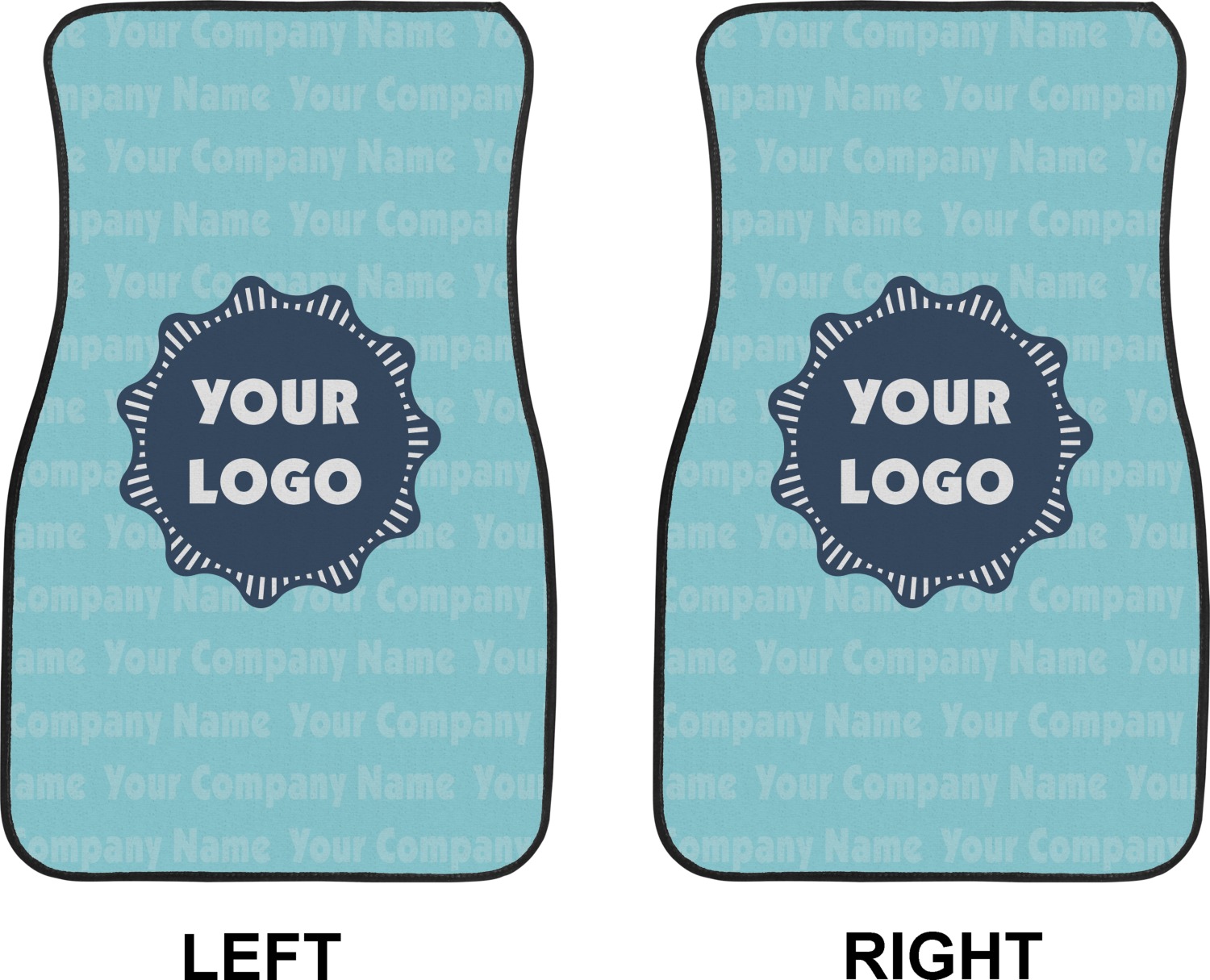 Logo Company Name Car Floor Mats Front Seat Personalized