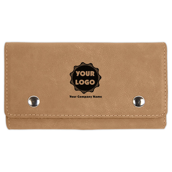 Custom Logo & Company Name Cards & Dice Set - Light Brown