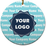 Logo & Company Name Round Ceramic Ornament