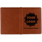 Logo & Company Name Cognac Leather Passport Holder Outside Single Sided - Apvl