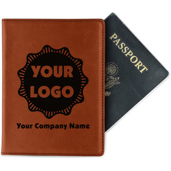 Logo & Company Name Passport Holder - Faux Leather - Double-Sided