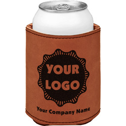 Logo & Company Name Leatherette Can Sleeve - Single-Sided