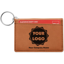 Logo & Company Name Leatherette Keychain ID Holder - Single-Sided