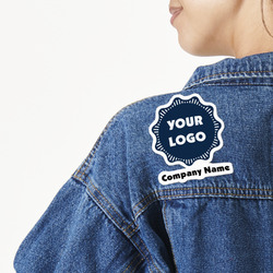 Logo & Company Name Twill Iron On Patch - Custom Shape - Large - Set of 4