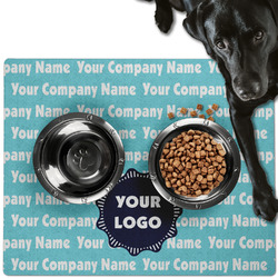 Logo & Company Name Dog Food Mat - Large