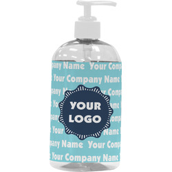 Logo & Company Name Plastic Soap / Lotion Dispenser - 16 oz - Large - White