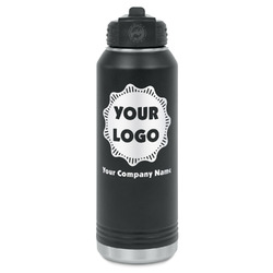 Logo & Company Name Water Bottles - Laser Engraved - Double-Sided