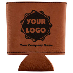 Logo & Company Name Leatherette Can Sleeve