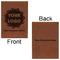 Logo & Company Name Leatherette Sketchbooks - Large - Double Sided - Front & Back View