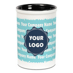 Logo & Company Name Ceramic Pencil Holders - Black