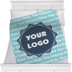 Logo & Company Name Minky Blanket - 40" x 30" - Double-Sided