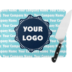 Logo & Company Name Rectangular Glass Cutting Board - Medium - 11" x 8"