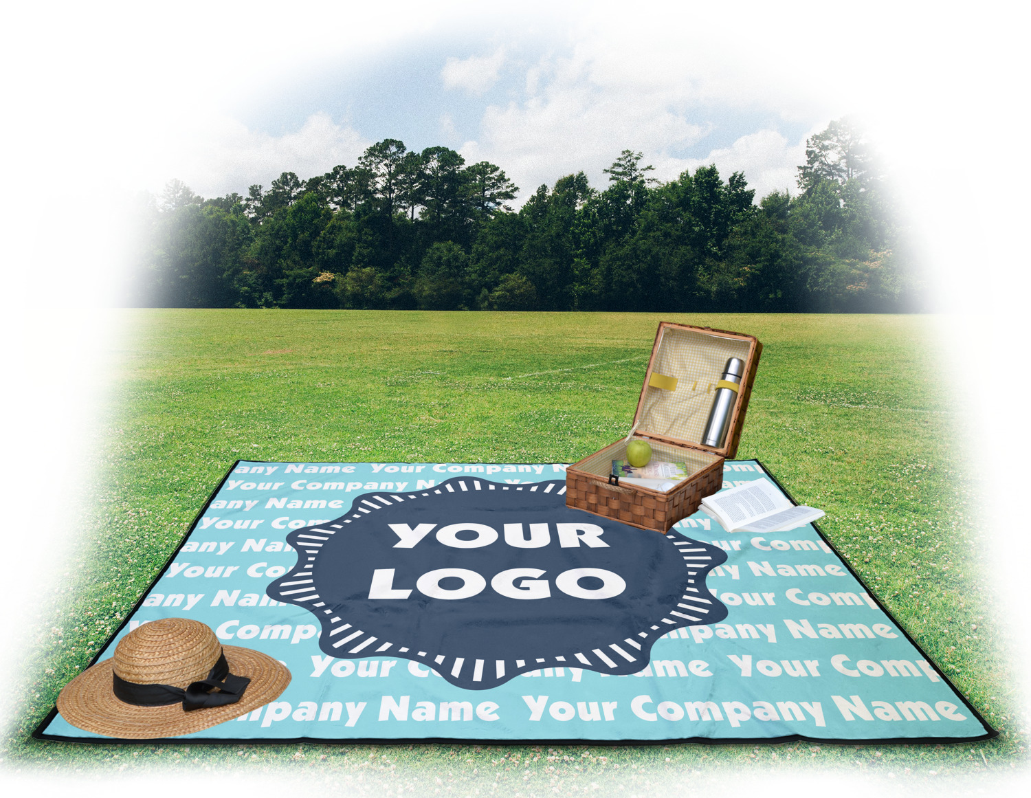 Logo & Company Name Outdoor Picnic Blanket (Personalized) YouCustomizeIt