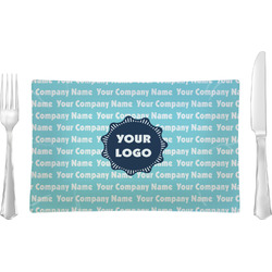 Logo & Company Name Rectangular Glass Lunch / Dinner Plate