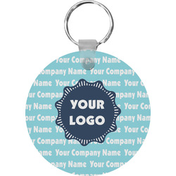 Logo & Company Name Round Plastic Keychain
