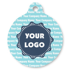 Logo & Company Name Round Pet ID Tag - Large
