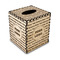 Logo & Company Name Square Tissue Box Covers - Wood - Front