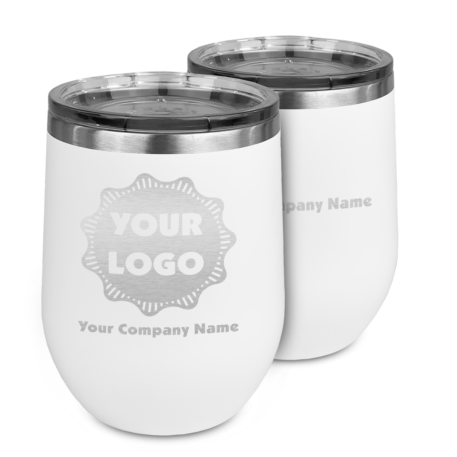 Logo & Company Name Stemless Wine Tumbler - 5 Color Choices - Engraved ...