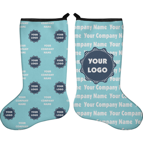 Custom Logo & Company Name Holiday Stocking - Double-Sided - Neoprene