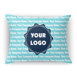 Logo & Company Name Rectangular Throw Pillow Case