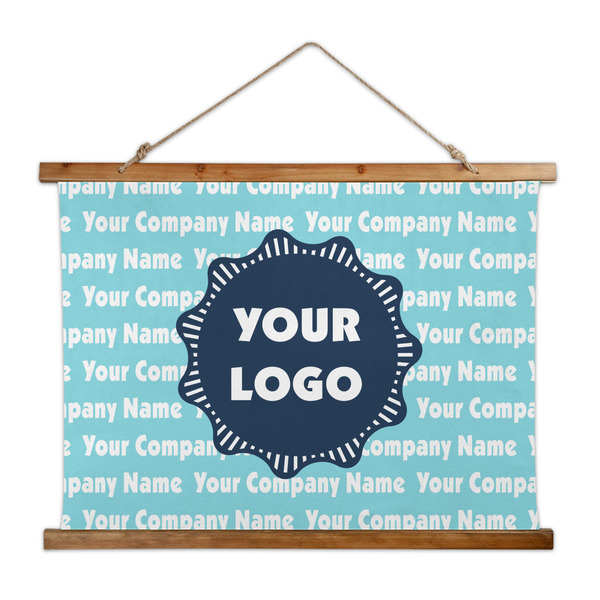 Custom Logo & Company Name Wall Hanging Tapestry - Wide