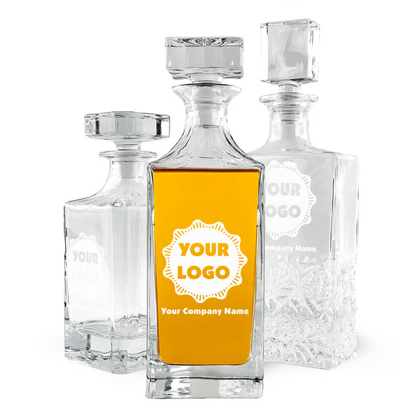 Custom Logo & Company Name Whiskey Decanter - Laser Engraved