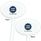 Logo & Company Name White Plastic 7" Stir Stick - Double Sided - Oval - Front & Back