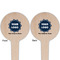 Logo & Company Name Wooden 4" Food Pick - Round - Double Sided - Front & Back