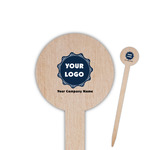 Logo & Company Name Round Wooden Food Picks