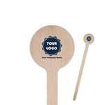 Logo & Company Name 7.5" Round Wooden Stir Sticks - Double-Sided