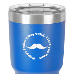 Hipster Dad 30 oz Stainless Steel Tumbler - Royal Blue - Double-Sided (Personalized)