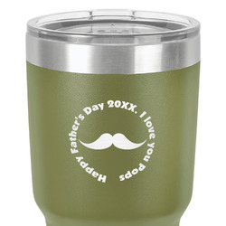 Hipster Dad 30 oz Stainless Steel Tumbler - Olive - Double-Sided (Personalized)
