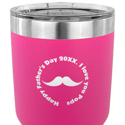 Hipster Dad 30 oz Stainless Steel Tumbler - Pink - Single Sided (Personalized)