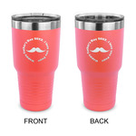 Hipster Dad 30 oz Stainless Steel Tumbler - Coral - Double Sided (Personalized)