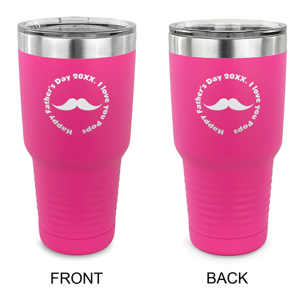 Custom Hipster Dad 30 oz Stainless Steel Tumbler - Pink - Double Sided (Personalized)