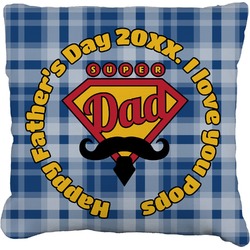 Hipster Dad Faux-Linen Throw Pillow 16" (Personalized)