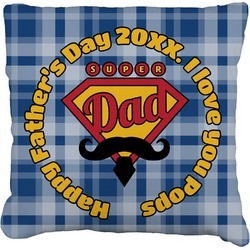 Hipster Dad Faux-Linen Throw Pillow 18" (Personalized)