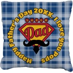 Hipster Dad Faux-Linen Throw Pillow (Personalized)