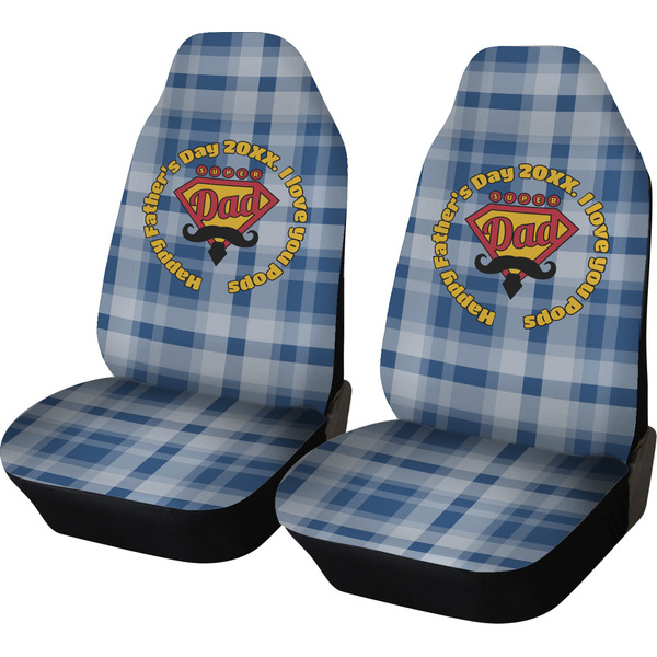 Custom Hipster Dad Car Seat Covers (Set of Two) (Personalized)